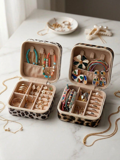 Taşınabilir Deri Takı ve Mücevher Çantası - Seyahat Koleksiyonu