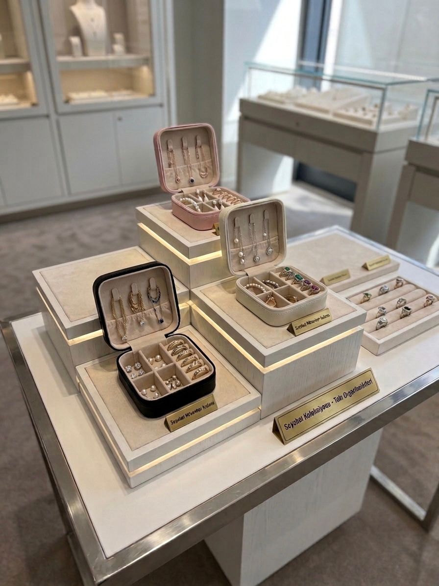 Taşınabilir Deri Takı ve Mücevher Çantası - Seyahat Koleksiyonu